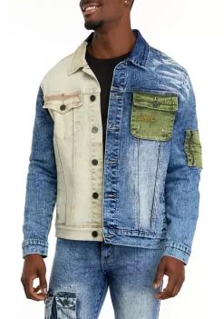 Reason Clothing Men's Punk Denim Jacket