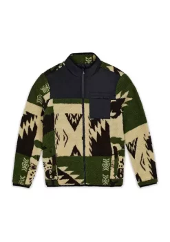 Reason Clothing Men's Camo Native Sherpa Jacket