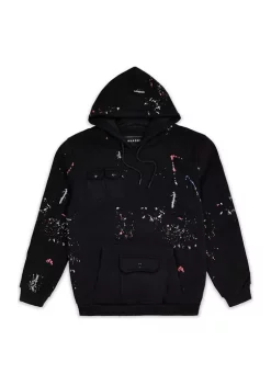 Reason Clothing Men's Paint Splatter Black Hoodie -Disney Princess shop Belk 1028