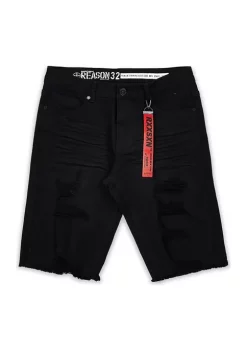 Reason Clothing OWEN DENIM MID-LENGTH SHORTS