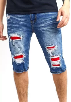 Reason Clothing VINCENT MID-LENGTH JEAN SHORTS