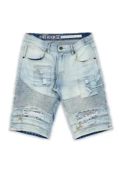 Reason Clothing Fraiser Mid-Length Jean Shorts