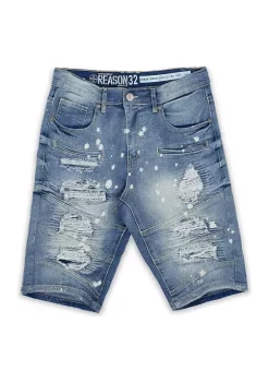 Reason Clothing Base Distressed Paint Splatter Denim Shorts -Disney Princess shop Belk 1220