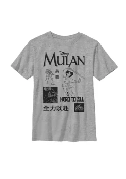Disney Princess Mulan Grid Graphic Top -Disney Princess shop Belk 306