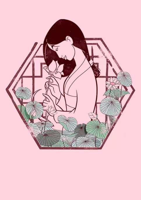 Disney Princess Mulan Lotus Graphic T-Shirt 3 Disney Princess Mulan Lotus Graphic T-Shirt - Image 3