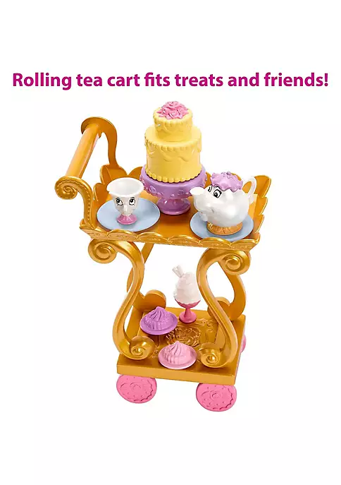 Disney Princess Belle Doll with Shiny Clothing, Tea Cart, Friends and Food Pieces Playset 5 Disney Princess Belle Doll with Shiny Clothing, Tea Cart, Friends and Food Pieces Playset - Image 5