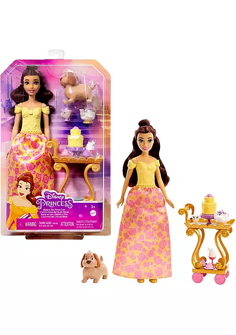 Disney Princess Belle Doll with Shiny Clothing, Tea Cart, Friends and Food Pieces Playset 6 Disney Princess Belle Doll with Shiny Clothing, Tea Cart, Friends and Food Pieces Playset - Image 6